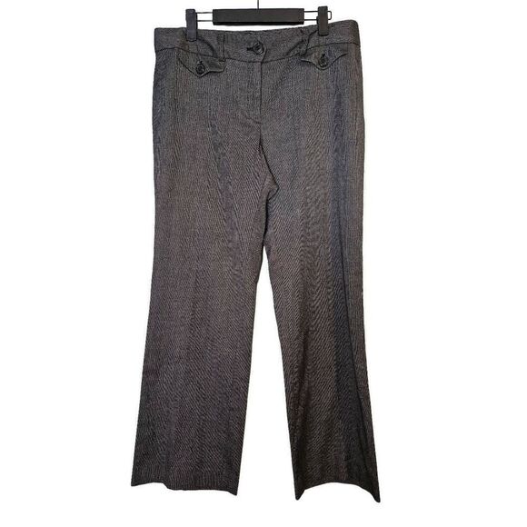 Ann Taylor Modern Fit straight leg pants,  black and white knit. Size 10P. - Picture 1 of 3